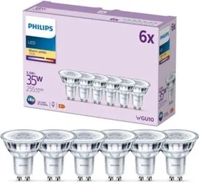 Philips Szett 6x Led izzó GU10 3,5W 35W 2700K Meleg 255lm 36° 230V