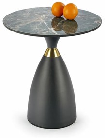 MORENA dohányzóasztal, zöld márvány / fekete / arany