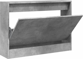 vidaXL betonszürke szerelt fa cipőszekrény 80 x 21 x 57 cm