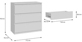 MAO fiókos komód, fehér