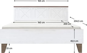 Ágy ágyráccsal, 160x200, canyon fenyő/sonoma trüffel tölgy, TEINA