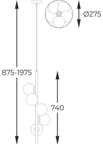 Zuma Line P0574-05E-F7AA - Csillár zsinóron ARCTURUS 5xG9/4W/230V arany