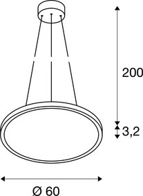 SLV PANEL 1003044 Függőlámpa 2x43W/LED 3000K 3150LM IP20