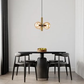 Csillár zsinóron ROLLO 3xE14/5W/230V arany/füstös bézs