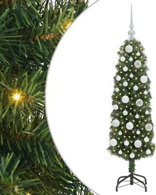 vidaXL Mű karácsonyfa 150 LED-del Zöld 120 cm PVC, acél és műanyag