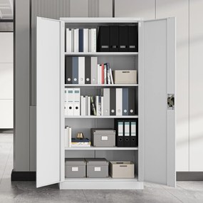 Fém iratszekrény JAN, 900 x 1850 x 400 mm, szürke