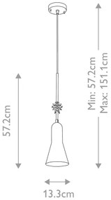 Elstead ETOILE-P-S-MB - Csillár zsinóron ETOILE 1xE27/60W/230V átm. 13,3 cm fekete