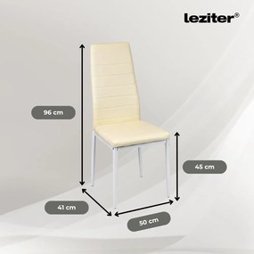 Tino NOVA Étkezőszék bézs textilbőr + fém