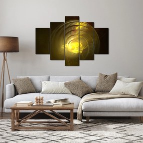 Sárga absztrakt spirál képe (150x105 cm)