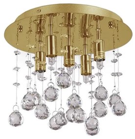 Ideal Lux - LED Kristály mennyezeti lámpa MOONLIGHT 5xG9/3W/230V átm. 26 cm arany