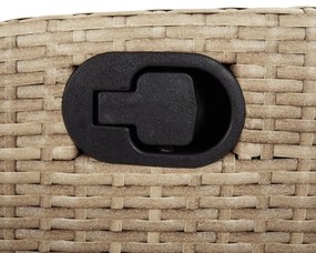 3 részes bézs polyrattan kerti étkezőgarnitúra párnákkal