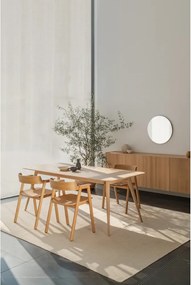 Barna-natúr színű bőr karfás étkezőszék Flip – Gazzda