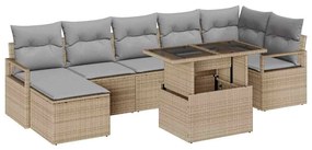 vidaXL Kerti Kanapé Szett párnával 8 pcs bézs és világosszürke