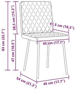 4 db barna bársony étkezőszék