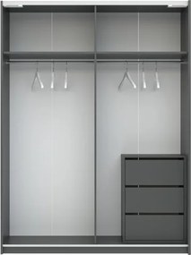 BERNO ruhásszekrény, 150 cm | Antracit/kasmír