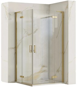 Rea Hugo zuhanykabin 100x100 cm négyzet arany csiszolt/átlátszó üveg REA-K6605