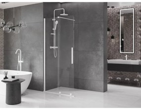 Mexen Velar, tolóajtó a nyílásba Walk-In típus 120 cm, 8 mm átlátszó üveg, fehér, 871-120-000-03-20