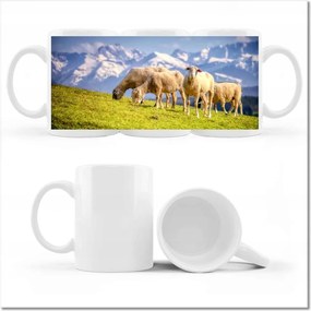 Nyomott mintás bögre Juh legeltetés Bárányok