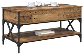 vidaXL Dohányzóasztal Öreg fa 100 x 50 x 50 cm Faanyag