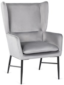 Fotel Szürke Bársony Kárpitozással. ANDRES