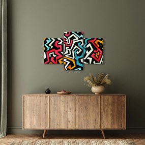 Grafikus absztrakciós kép (90x60 cm)