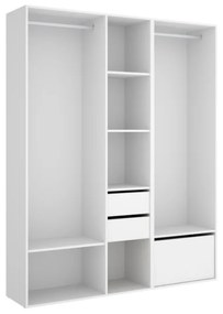 SUITA 3 nyitott szekrény, 158x205x45, fehér/természetes
