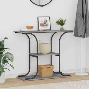 Konzolasztal polcokkal Szürke sonoma 101 x 35 x 80.5 cm Faanyag