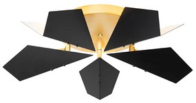 Design mennyezeti lámpa fekete arannyal 5-lámpás - Sinem
