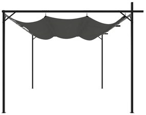 antracitszürke pergola behúzható tetővel 395 x 292 x 230 cm