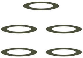 vidaXL Alkalmas lapos fa gyűrűkhez 5 pcs Oliva zöld Ø60 / 90 cm Acél