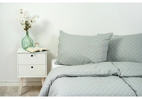 Stanex Krep lepedő szett Szürke pöttyös, 140 x 220 cm, 70 x 90 cm