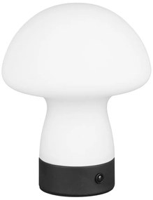 Matt fehér LED asztali lámpa üveg búrával (magasság 18 cm) Dooley – Trio