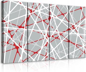 Vászonkép 120x80 Absztrakt vonalak rács dinamika geometria piros fehér