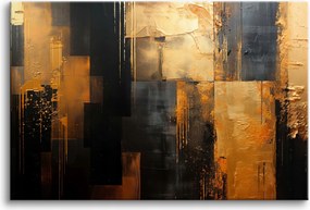 Modern vászonkép nappaliba arany-fekete fali dekoráció 80x120