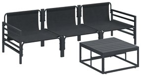 Kerti Kanapé Szett 4 pcs Antracitszürke Acél
