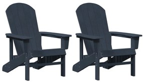 Adirondack székek 2 db Tengerészkék 74x82x90 cm HDPE