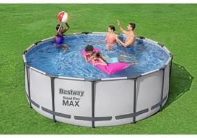 Bestway Steel Pro MAX föld feletti medence, szürke, átmérő 396 cm, magas 122 cm