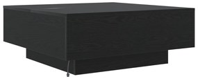 Dohányzóasztal LED világítással fekete tölgy 80x80x31 cm