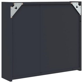 szürke tükrös fürdőszobaszekrény LED-del 60 x 13 x 52 cm