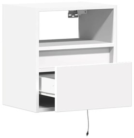 2 db fehér falra szerelhető TV-szekrény LED-del 41 x 31 x 45 cm