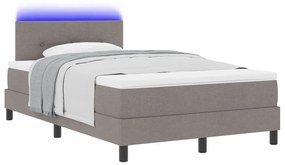 Boxspring Ágy Mattal és LED-del Taupe 120x200 cm Szövet