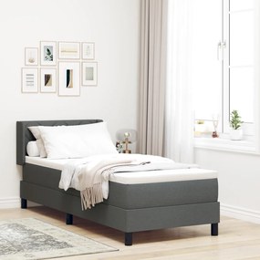 Boxspring Ágy Matraccal – Sötétszürke, 80 x 200 cm Szövet