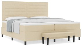 Boxspring ágy matraccal és padlóval Bézs 200x200 cm Szövet