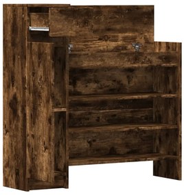 füstös tölgy színű szerelt fa cipőszekrény 100,5 x 28 x 100 cm