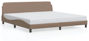 cappuccino színű műbőr ágykeret Dover 200x200 cm