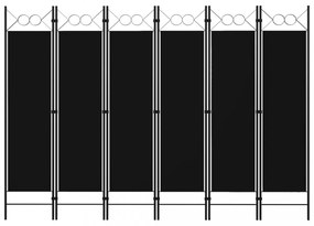 Fekete 6 paneles paraván 240 x 180 cm