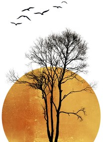 Illusztráció Winter Sunrise, Kubistika, (26.7 x 40 cm)