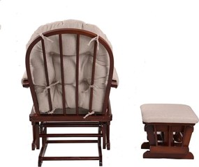 Catini TREVISO Kényelmes relax fotel taburettel, sötét fa