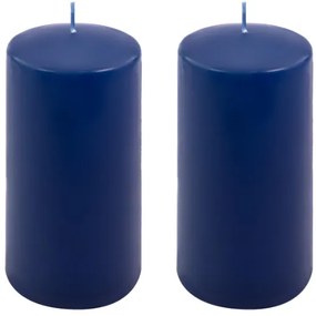 Gyertyakészlet oszlopszerű 15 cm Ø 7,5 cm 2 db kék