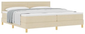 Box Spring Ágy Matraccal Krém 200x200 cm Szövet